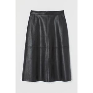 H&M Calf Length Faux Leather Skirt